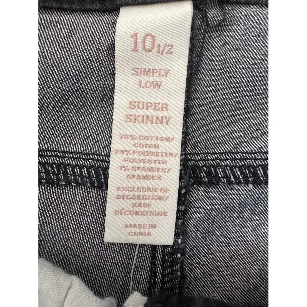 Justice Premium Jeans Girls 10.5‎ Black Simply Low Super Skinny Denim NWT